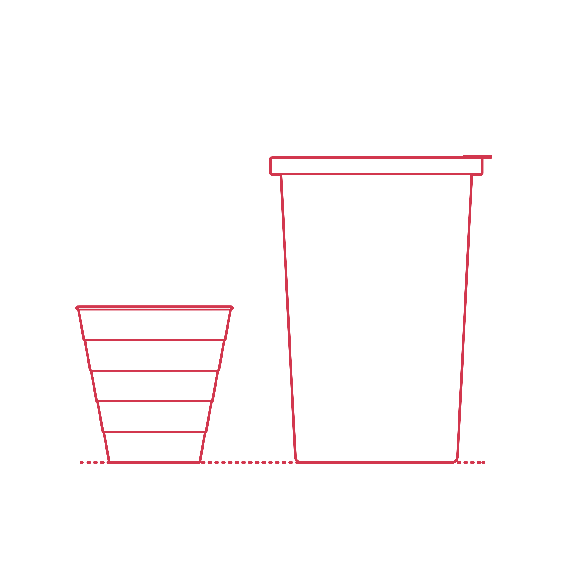 Objects Trash Cans Outline Icon Svg Set Free Vectors